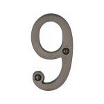 M Marcus Heritage Brass Numeral 9 - Face Fix 76mm Slimline font